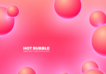 Poster - Abstract background with hot pink shiny balls floating in motion.
