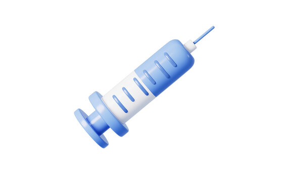 Cartoon syringe object, 3d rendering.