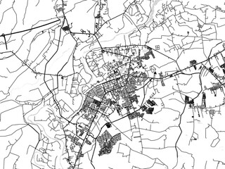 greyscale vector city map of cabanatuan city in the philippines with with water, fields and parks, a