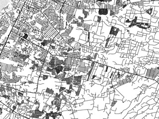 greyscale vector city map of mansilingan in the philippines with with water, fields and parks, and r