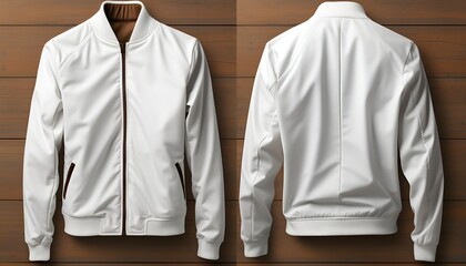 Plain white jacket front and back template 
