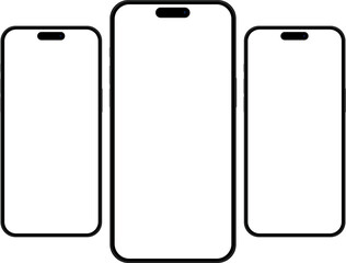 Aufkleber - Set of realistic models smartphone with transparent screens. Smartphone mockup collection. Phone mockup in front. Mobile phone. Realistic, flat and line style. Vector EPS 10
