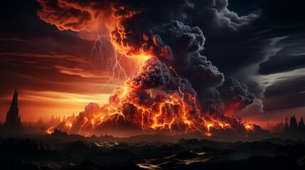 Wall Mural - Captivating Pography of a Volcanic Eruption.