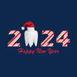 2024 Dentist Happy New Year Background Design. Greeting Card, Banner, Poster.