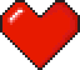 Wall Mural - Red heart pixel art 8-bit icon vector 