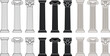 Greek Columns Clipart - Outline, Silhouette & Color