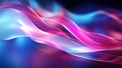 Aufkleber - Abstract Multi Colored waves on dark Background. Generative Ai