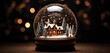 A snow globe with a charming house encapsulated in a winter wonderland