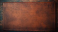 Rustic Leather Creative Abstract Geometric Frame. Textured Photorealistic Mount. Abstract Bright Surface Geometrical Horizontal Background. Ai Generated Photo Frame With Copy Space.