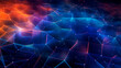 abstract polygonal space low poly dark background with connecting dots and line