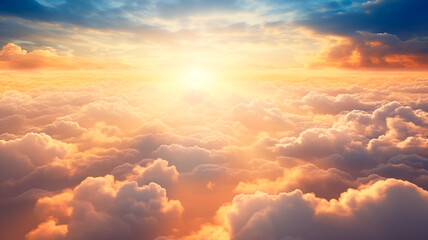 Wall Mural - sunset above clouds background