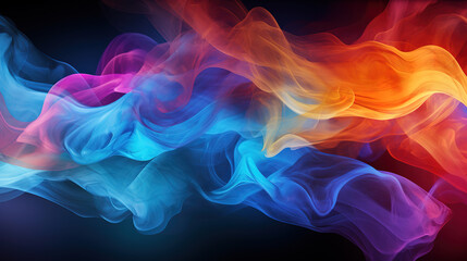 Wall Mural - Absract colorful fantasy smoke background, Bright color. Generative Ai