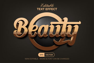 Poster - beauty text effect gold style. editable text effect realistic.