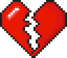 Wall Mural - Pixel Broken heart icon 