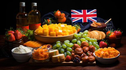 Wall Mural - Happy Australia Day January 26 party food, Bright color. Generative Ai