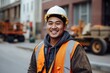Portrait of a smiling young male construction worker