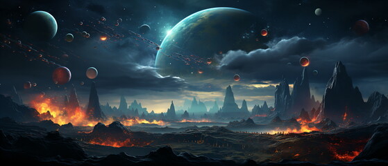 space digital artwork. Surreal fantasy space