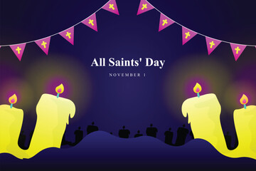 Wall Mural - All saints day concept background.