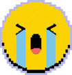 cry face emoticon pixel art