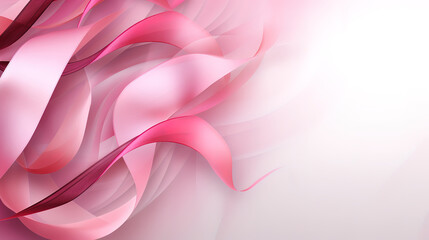 Wall Mural - Breast Cancer Awareness month, Pink Ribbon on white paper. Generative Ai