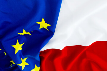 Poster - Flags of Poland and European Union together