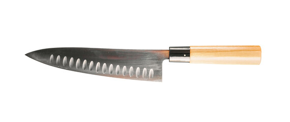 Traditional Japanese gyuto chief knife isolated on white