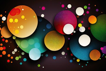 Poster - Abstract background with colorful circles and dots