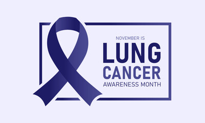 Sticker - Lung cancer awareness month is observed every year in november. Holiday concept. Vector template for banner, greeting card, poster with background. Vector illustration.