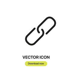 Aufkleber - Link icon vector. Linear-style sign for mobile concept and web design. Link symbol illustration. Pixel vector graphics - Vector.	