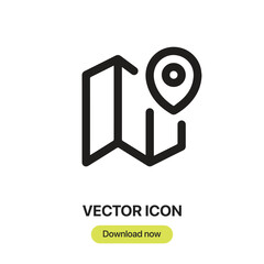 Leinwandbilder - Map icon vector. Linear-style sign for mobile concept and web design.Map symbol illustration. Pixel vector graphics - Vector.	