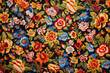 Variegated floral embroidery fabric pattern  