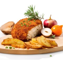 Wall Mural - Cutlet w Potato Wedges