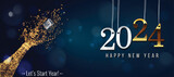 Fototapeta  - 2024 New Year. 2024 Happy New Year greeting card. 2024 Happy New Year background.
