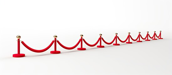 Poster - Isolated white background with red event carpet and barrier rope