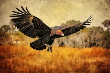 Vulture flying