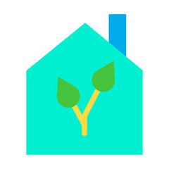 Sticker - Flat  Solar House icon