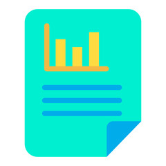 Wall Mural - Flat Analytics Document icon