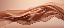 Abstract Floating Brown Textile In Air Presenting Dynamic Fabric Display Background