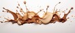 Coffee and chocolate milk splashing on a white background