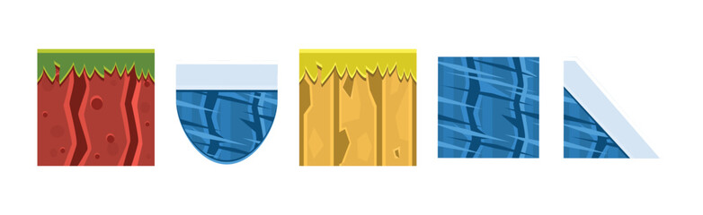 Poster - Soil Layers and Different Game Platform Vector Set