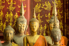 Bronze Statues Inside Wat Xieng Thong Monastery; Luang Prabang, Laos