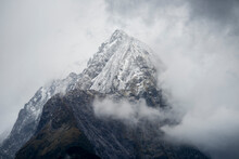 Mitre Peak in Milford Sound, the main landmark in Fiordland National Park; South Island, New Zealand