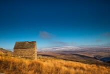 Shed In Field Landscape; Yorkshire Dales, England