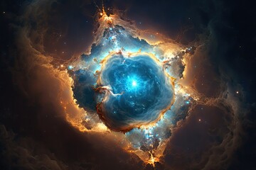 Poster - Bright nebula in space