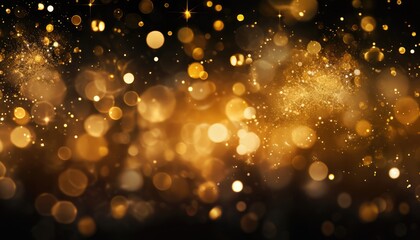 Wall Mural - golden christmas lights ,glitters, bokeh background 