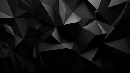 Poster - Black low poly background or screensaver. AI generative.