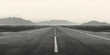 © piai - An empty airstrip with mountain background. Generative AI
