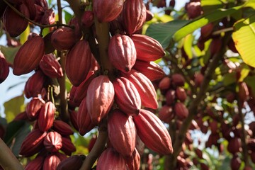 Sticker - cocoa beans on a tree