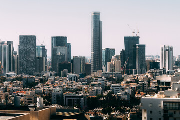 Sticker - Ramat Gan, Israel skyline. Modern glass skyscrapers