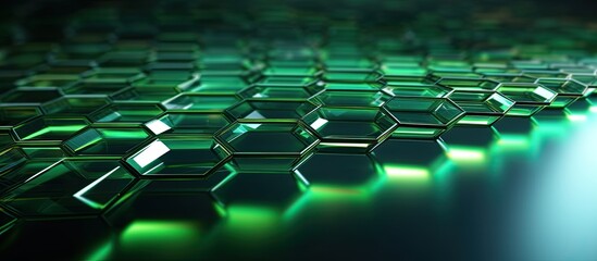 Poster - advanced honeycomb concept digital tech web flow data visualization